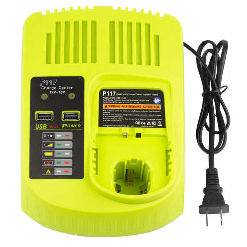 (image for) Replacement P117 Battery Charger for Ryobi P108 P102 P104 P105 P109 P122 P164 P190 P193 P197