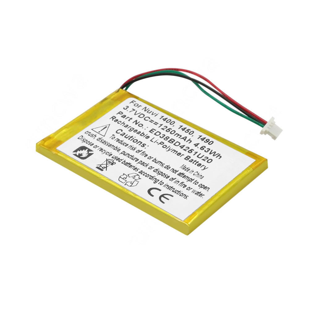 (image for) Replacement 3.70V 1250mAh Battery for Garmin ED38BD4251U20 Nuvi 1400 1450 1450T 1490T Pro 1490LMT