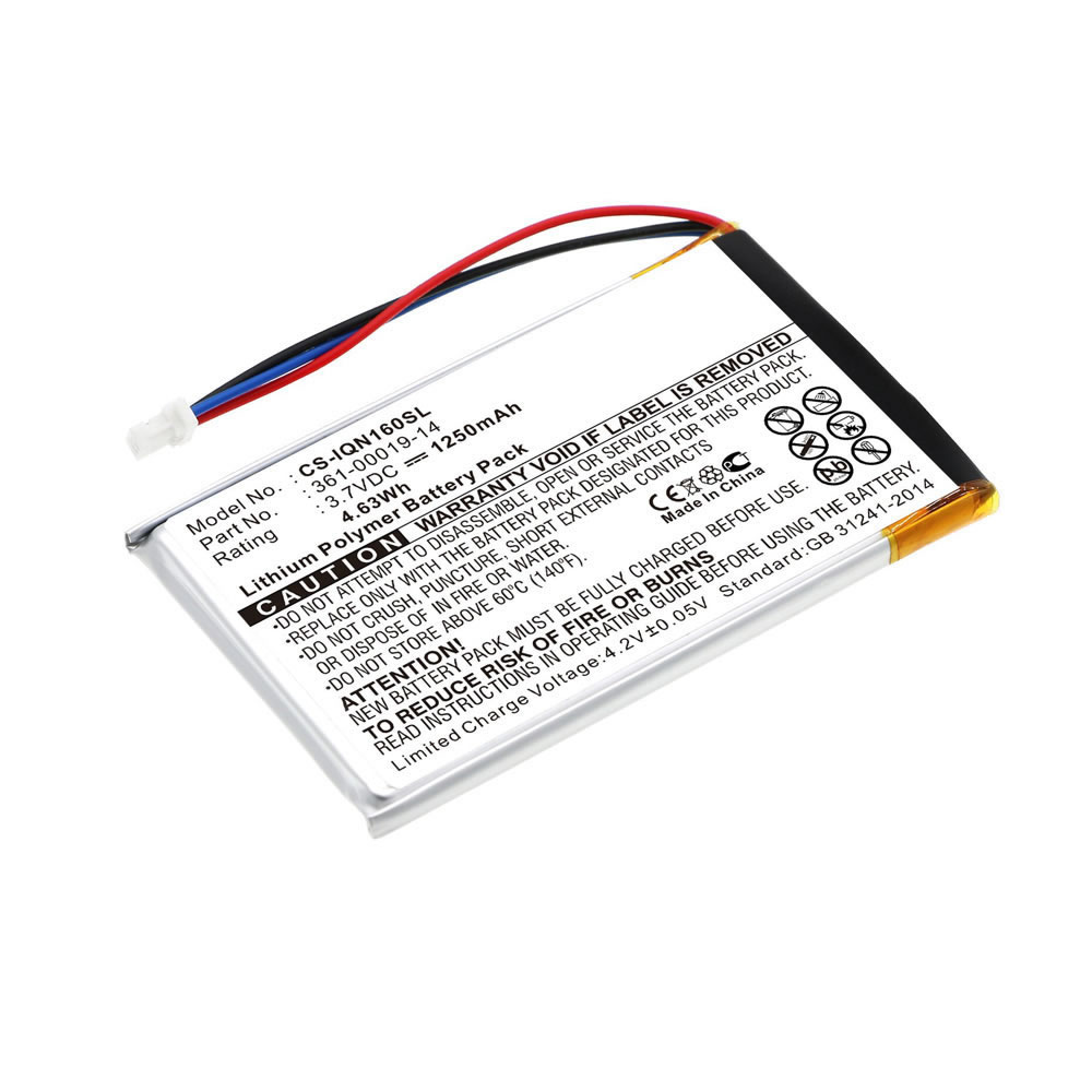 (image for) 1250mAh Replacement Battery for Garmin Nuvi 1690 1690T CS-IQN160SL CSIQN160SL 361-00019-14