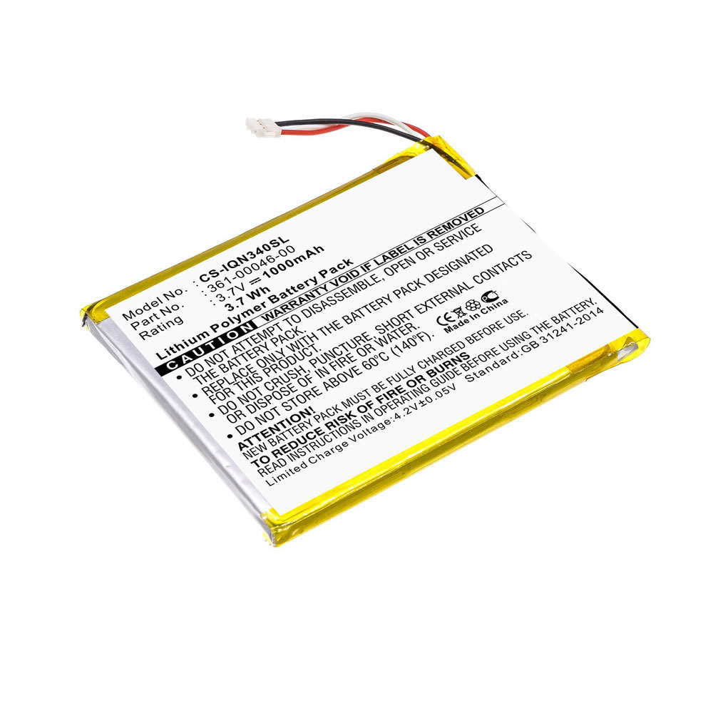 (image for) 1000mAh Replacement Battery for Garmin Nuvi 3400 3490LMT 3450 3550LM CS-IQN340SL 361-00046-00