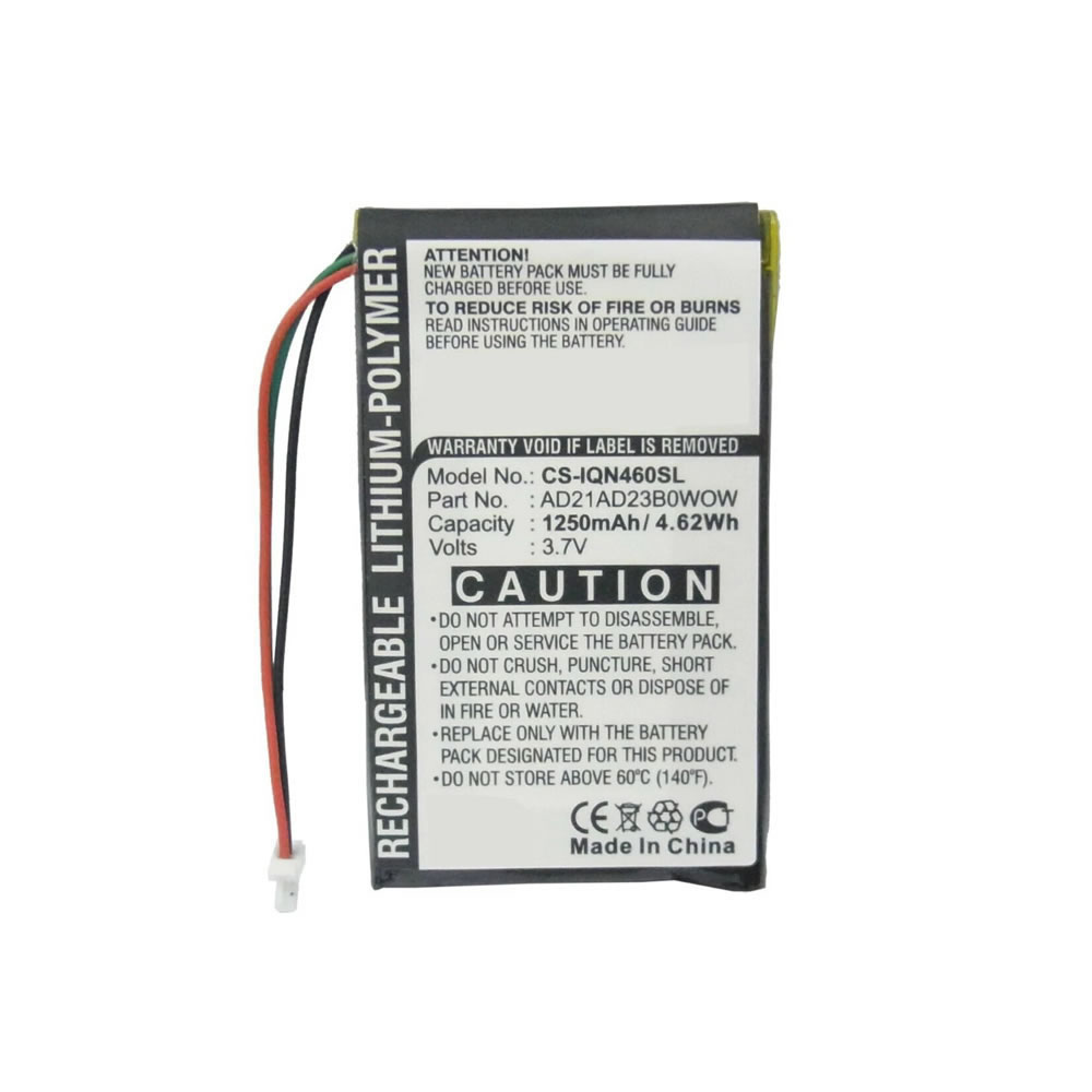 (image for) 3.7V 1250mAh Replacement Battery for Garmin Nuvi 465 465T 465LTM CS-IQN460SL AD21AD23B0WOW