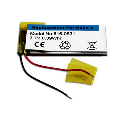 (image for) 3.7V 0.39Whr Replacement battery for Apple iPod Nano 6 6th Generation Gen 616-0531