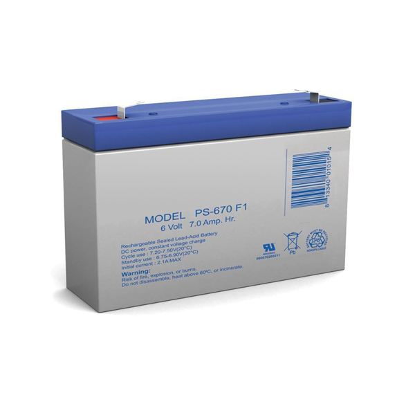 (image for) 6V Replacement PS-670 F1 SLA Battery for Emergi-Life RSM18 Tempest TR7-6 7Ah