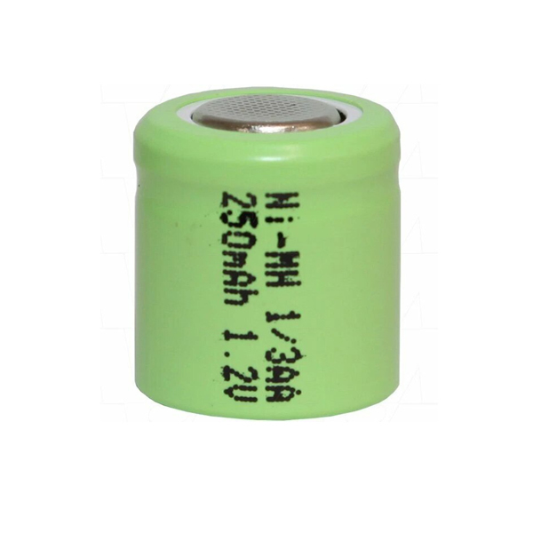 (image for) 1.2V Replacement Wheels Sizzlers Short Chasis 1/3AA 250mAh 1.2V Flat top Rechargeable Battery