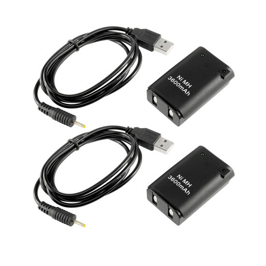 (image for) Replacement 3600mAh Battery Pack Charger Cable For Microsoft Xbox 360 Wireless Controller