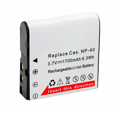 (image for) Replacement battery for Casio NP-40 NP-40DBA NP-40DCA Exilim EX-FC100 EX-FC100WE EX-FC150