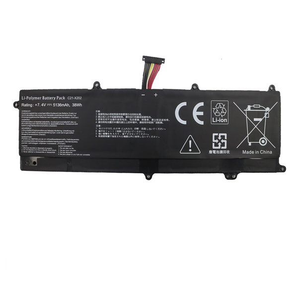7.4V Replacement Battery for Asus C21-X202 VivoBook Q200E S200 X202 X201 X201E Series 38Wh - Click Image to Close
