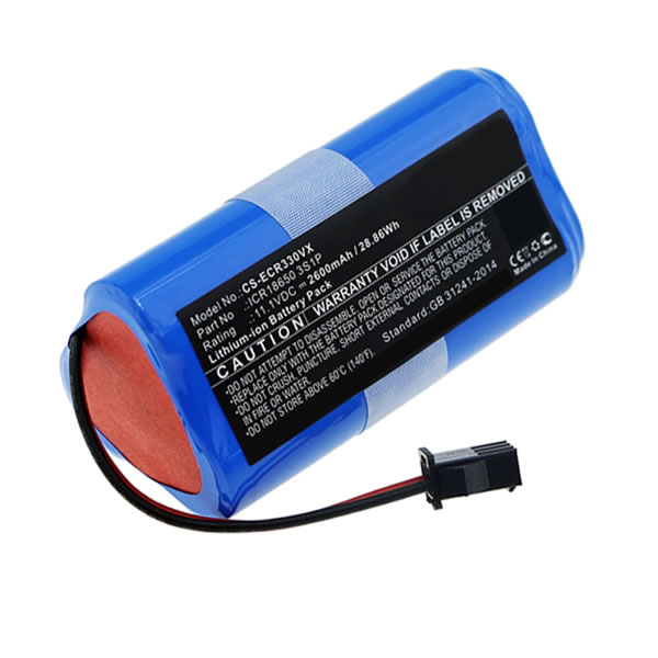 (image for) Replacement ICR18650 3S1P Battery for Ecovacs CEN330 CR330 CR333 Dora CEN331 CEN332 CR331 CR332 11.1V 2600mAh