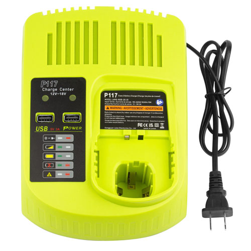 Replacement P117 Battery Charger for Ryobi P108 P102 P104 P105 P109 P122 P164 P190 P193 P197