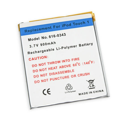 3.7V 950mAh Replacement battery for Apple iPod Touch 1st Gen 8GB 16GB 32GB 616-0343
