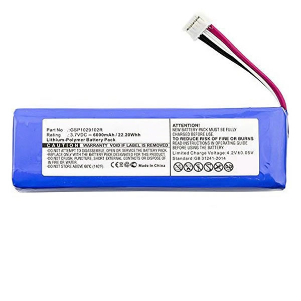 (image for) Replacement GSP1029102R P763098 Battery for JBL Charge 2+ Charge 3 (2015) 2 Plus Bluetooth Speaker 3.7V 6000mAh