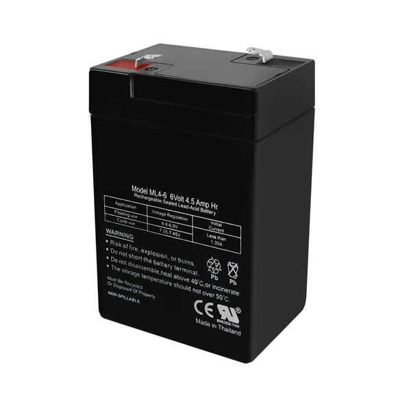 6V SLA Replacement Battery for Jiming JM-6M4.5AC Panasonic LC-R064R5P LC-R064R2P Enduring CB-4.5-6