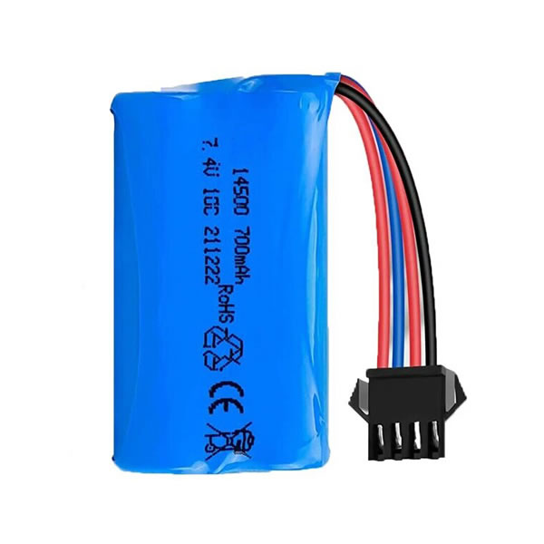 (image for) Replacement Li-ion 7.4V 700mAh Battery SM-4P Plug for RC Car Boat Truck