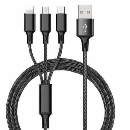 Replacement USB Charging Cable Universal 3 in 1 Multi Function Cell Phone Charger Cord