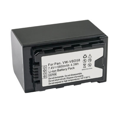 5800mAh Replacement Battery for Panasonic VW-VBD58 VW-VBD78 VW-VBD98