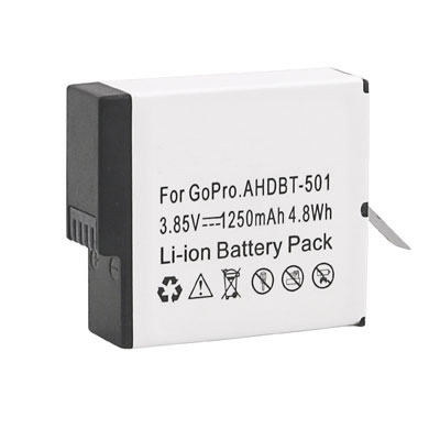 3.85V 1250mAh Replacement Camera battery for GoPro AHDBT-501 AHBBP-501 HERO5 HERO 5