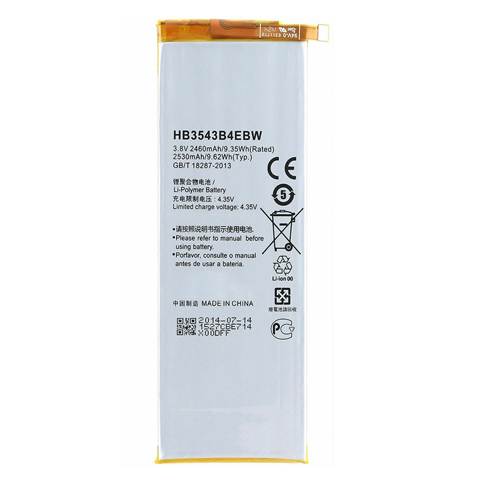 2460mAh 3.8V Replacement Battery For Huawei HB3543B4EBW Ascend P7