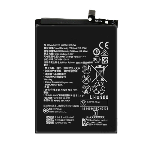 3400mAh 3.82V Replacement Battery For Huawei HB396285ECW Nova 3E P20 EML-L29 EML-AL00 EML-TL00 P20