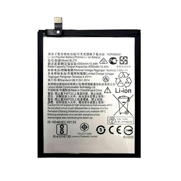 (image for) Replacement BL270 Battery for Motorola Moto E5 G6 Play XT1922 XT1944 XT1920DL Cell Phone 3.85V 4000mAh