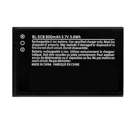 3.7V 800mAh Replacement Battery for Nokia BL-5CB 100 C1-01 1800 1616 1280 106 113 X2-05