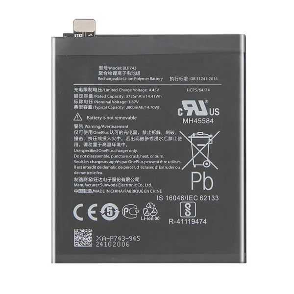 (image for) Replacement Battery for OnePlus BLP743 7T 1+ OnePlus 7T HD1900 HD1907 HD1905 HD1903