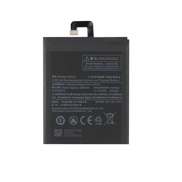 3.85V BM3A Cell Phone Battery Replacement For Xiaomi Mi Note 3 Note3 3500mAh