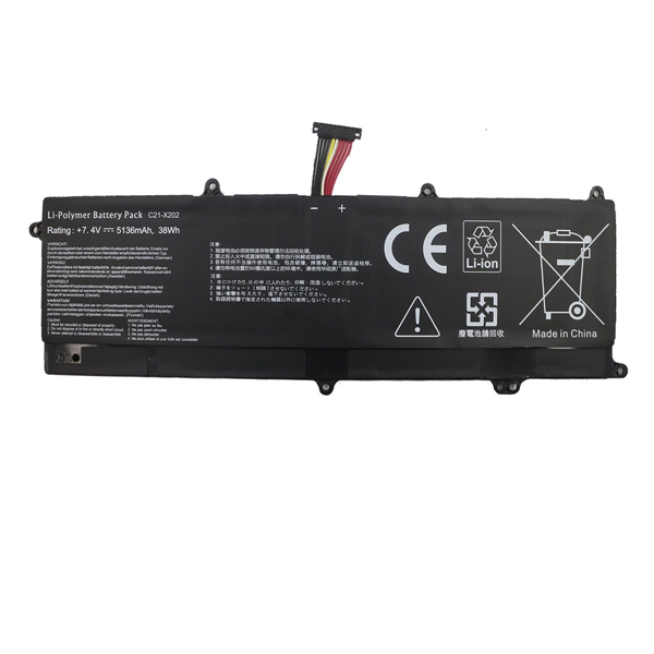 (image for) 7.4V Replacement Battery for Asus C21-X202 VivoBook Q200E S200 X202 X201 X201E Series 38Wh