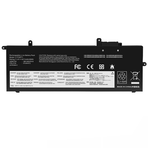 (image for) 11.4V 01AV472 01AV470 L17C6P72 Battery for Lenovo ThinkPad X280 A285 L17L6P71 01AV485 L17M6P71 48Wh