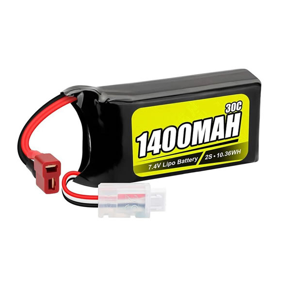 (image for) Replacement 2S Lipo Battery 30C Deans T-Plug JST XH-3P Connector for RC Car 7.4V 1400mAh