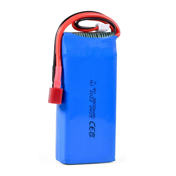 (image for) Replacement Battery for Wltoys 144001 144010 124017 124019 124018 12428 RC Car T Plug Connector 2S 7.4V 3800mAh