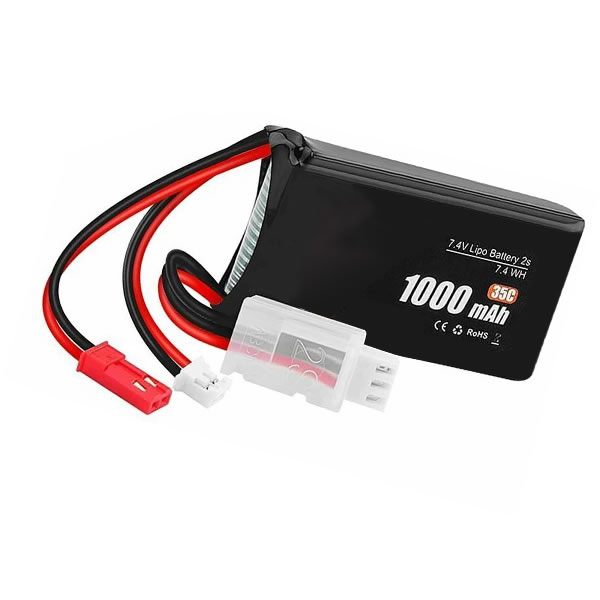 (image for) Replacement Lipo Battery for WLToys Axial SCX24 RC Car 1/24 7.4V 1000mAh PH2.0 JST Plug