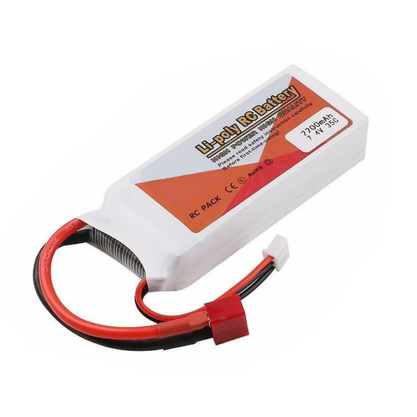 (image for) 7.4V 35C 2200mAh 2S Lipo Battery T Plug Deans Connector Replacement for RC Car Airplane Helicopter