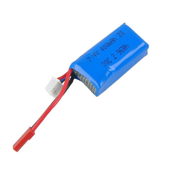 (image for) Replacement 7.4V 400mAh 30C LiPo Battery Pack with JST Plug for Micro FPV Racing Drone Quadcopter