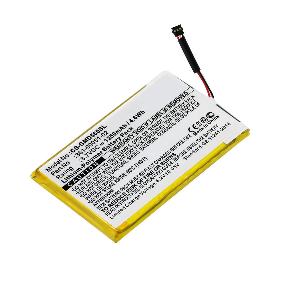 (image for) 3.70V 1250mAh Replacement Battery for Garmin 361-00051-02 Dezl 560LMT 560LT 650LM