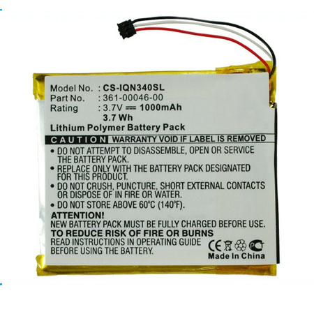 (image for) 1000mAh Replacement Battery for Garmin Nuvi 3400 3490LMT 3450 3550LM CS-IQN340SL 361-00046-00