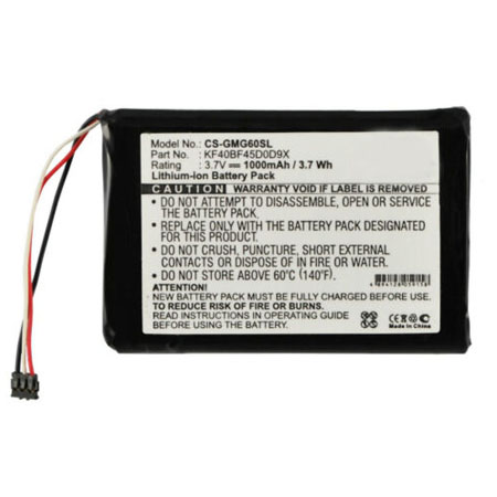 1000mAh Replacement Battery for Garmin Approach G6 CS-GMG60SL KF40BF45D0D9X CSGMG60SL - Click Image to Close
