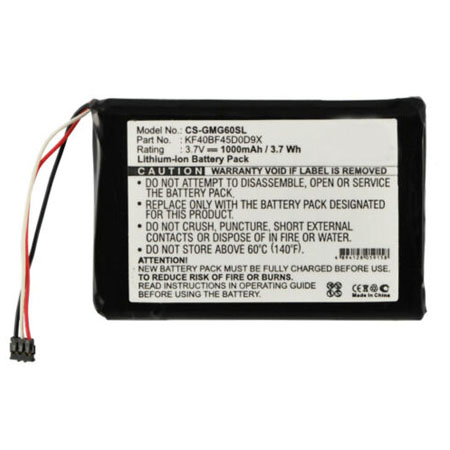 (image for) 1000mAh Replacement Battery for Garmin Approach G6 CS-GMG60SL KF40BF45D0D9X CSGMG60SL