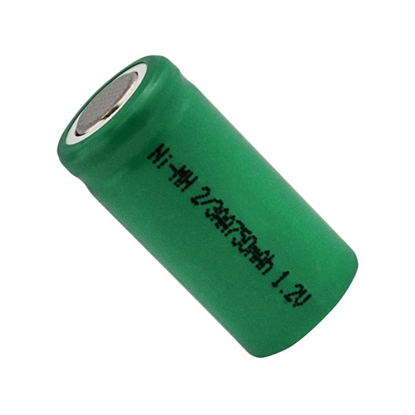 (image for) Replacement 2/3AA 1.2V 750mAh Ni-MH Rechargeable Battery for Solar Light DIY Flat Top Power Packs