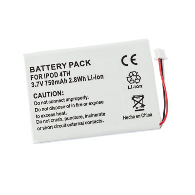 3.7V 750mAh Replacement Battery for Apple A1099 20gb 40gb 60gb M9585FE/A M9585J/A M9585KH/A