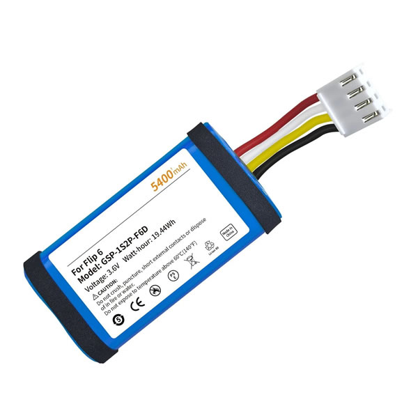 (image for) Replacement GSP-1S2P-F6D Battery for JBL Flip 6 Bluetooth Speaker JBLFLIP5BLK JBLFLIP6BLKAM 3.6V 5400mAh