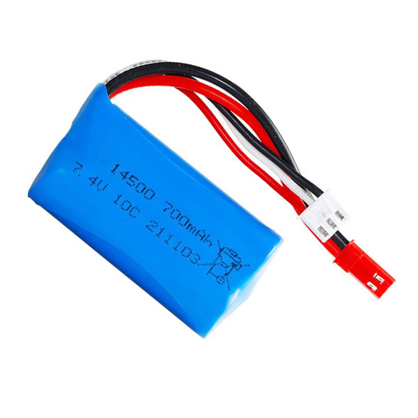 (image for) 7.4V Li-ion Battery 700mAh JST Red Plug for Climbing car remote control electric toy 10C 14500 Replacement