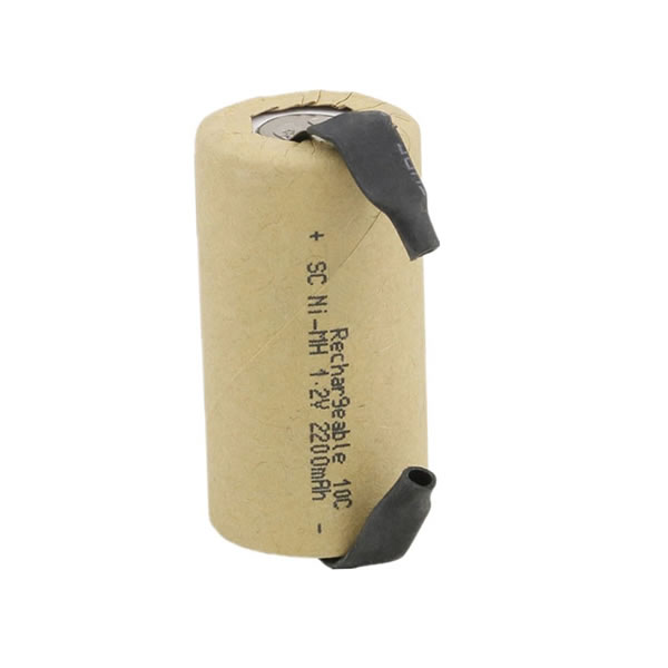 (image for) Replacement Ni-MH Battery for Paper Wrapped Sub-C Cell With Tabs 1.2V 2200mAh