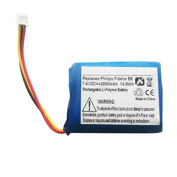 (image for) Replacement 104050-2S Battery for Philips 2ICP11/41/54 Fidelio B5 E5 E6 F5 HLT9100 HLT9300 Speaker 7.4V 2000mAh