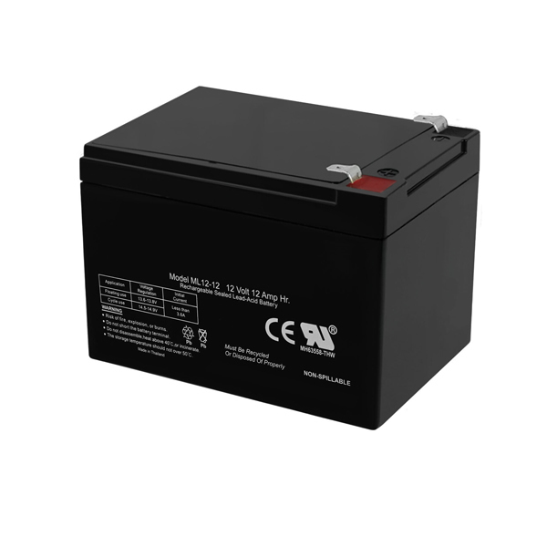 (image for) Replacement ML12-12F2 Battery for 12 Volt 12 AH F2 Terminal Rechargeable SLA AGM Battery