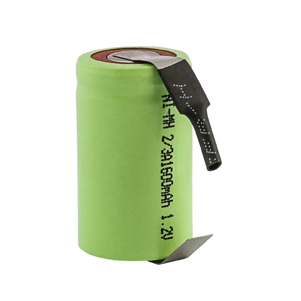 (image for) Replacement 2/3A Ni-MH Battery W/ Tabs for cameras camcorders phones 1.2V 1600mAh
