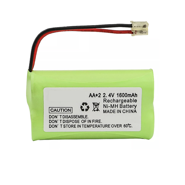 (image for) Replacement Ni-MH AA 2.4V MSM EH 5264 Plug 2-Cell Home Phone Battery Pack w/ Universal Plug 1600mAh