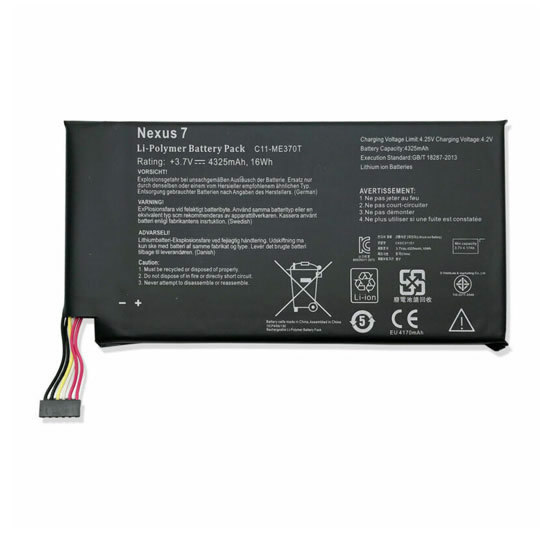 3.7V 4325mAh Replacement C11-ME370T Battery for Asus Google Nexus 7 8GB 16GB 32GB Tablet