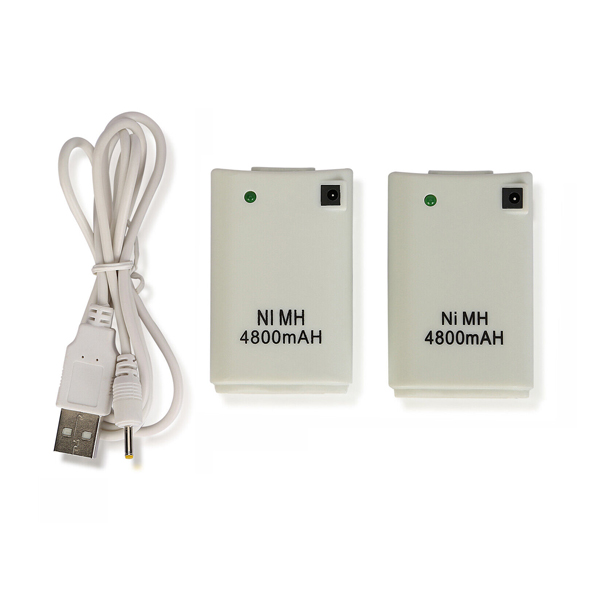 2X Replacement 4800mAh Battery Pack Charger Cable For Microsoft Xbox 360 Wireless Controller
