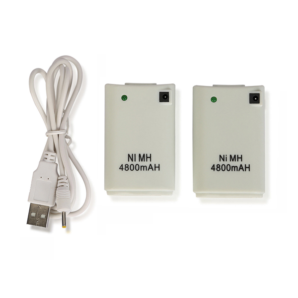 (image for) 2X Replacement 4800mAh Battery Pack Charger Cable For Microsoft Xbox 360 Wireless Controller