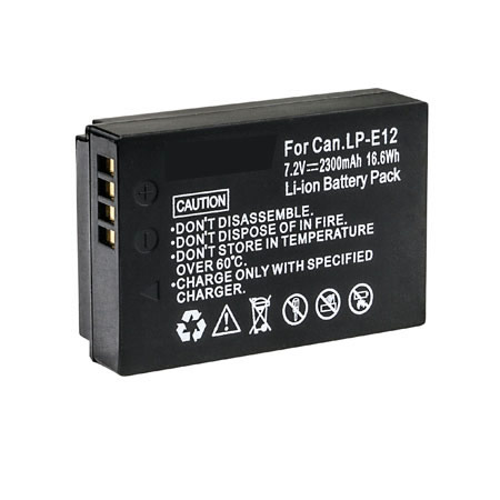 7.20V 2300mAh Replacement battery for Canon LP-E12 Rebel SL1 EOS 100D EOS M2 EOS M10